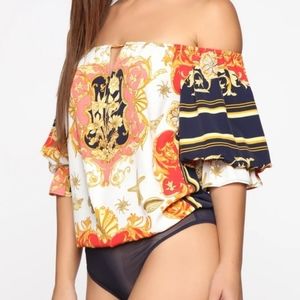 3for20🤍 NWT FN off shoulder bodysuit xs